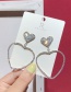 Fashion Gold  Silver Needle Zircon Love Rhinestone Cutout Earrings