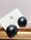 Fashion Black  Silver Pin Metal Matte Semi-circular Earrings