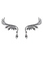 Fashion Silver  Silver Needle Wing Earrings