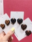 Fashion Dark Brown Wooden Heart Earrings