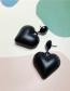 Fashion Black Painted Stereo Love Earrings
