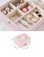 Fashion Pink Button Multi-function Pu Jewelry Box