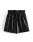 Fashion Black Faux Leather Shorts