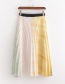 Fashion Color Tie-dyed Gradient Printed Elastic Waist Pleated Skirt
