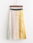 Fashion Color Tie-dyed Gradient Printed Elastic Waist Pleated Skirt