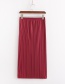 Fashion Red Wine Pleated Bag Hip Skirt