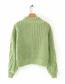 Fashion Green Thick Rod Needle Twisted Lantern Sleeve Sweater
