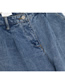Fashion Jean Blue Washed High Waist Pleated Straight Jeans