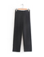 Fashion Black Straight Knit Split Pants