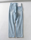 Fashion Light Blue Washed Holes In Washed Jeans