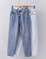 Fashion Dark Blue Washed Small Straight Jeans