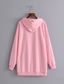 Fashion Pink Solid Color Hooded Sweater