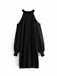 Fashion Black Solid Color Knit Off-the-shoulder Dress