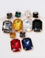 Fashion Red Geometric Diamond Stud Earrings