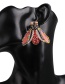 Fashion Red Insect Moth Stud Earrings