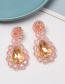Fashion Pink Crystal Water Drops Acrylic Earrings