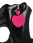 Fashion Black Heart-shaped Rice Beads Double-sided Earrings