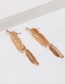 Fashion Gold Golden Feather Stud Earrings