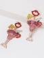 Fashion Color Micro-studded Fruit Wine Glass Earrings