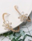 Fashion Silver C-shaped Diamond Stud Earrings