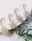 Fashion Silver C-shaped Diamond Stud Earrings