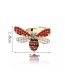Fashion Red And White Little Bee Crystal Open Ring