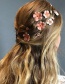Fashion Pink Gold-plated Flower Hair Clip Set
