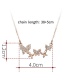 Fashion Gold Crystal Bow Necklace