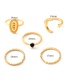 Fashion Gold Moon Star Ring 5 Piece Set