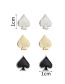 Fashion Gold: Silver And Black Peach Heart Earrings Set