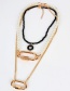 Fashion Gold Metal Lock Necklace