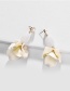 Fashion White Spray Paint Flower Cut Glass Beads Resin Pearl Earrings