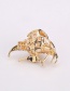 Fashion Gold Alloy Diamondd Pearl Shark Brooch