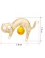 Fashion Yellow Alloy Dripping Cat Brooch