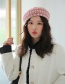 Fashion Red Houndstooth Wool Beret