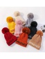 Fashion Khaki Letter Knit Velvet Thick Wool Hat