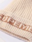 Fashion Khaki Letter Knit Velvet Thick Wool Hat
