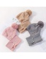 Fashion Light Pink Siamese Face And Velvet Button Wool Cap