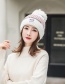Fashion White Color Matching Knitted Wool Cap