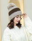 Fashion Gray Color Matching Knitted Wool Cap