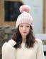 Fashion Beige Contrast Striped Knit Wool Hat