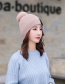 Fashion Pink Contrast Letter Velvet Knit Plus Velvet Cap