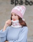 Fashion Pink Plush Hat Bib Two-piece
