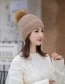 Fashion Gray Plush Knitted Three-bar Wool Cap