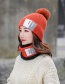 Fashion Red Plus Velvet Color Matching Hat Bib Two-piece