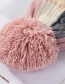 Fashion Gray Plush Knit Colorblock Plaid Wool Cap