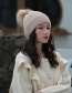 Fashion Khaki Hair Ball Twist And Velvet Wool Cap