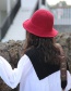 Fashion Wine Red Knitted Wool Fisherman Hat
