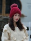 Fashion Red Velvet Knitted Plus Velvet Cap