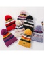 Fashion Gray Color Matching Knitted Wool Ball Cap